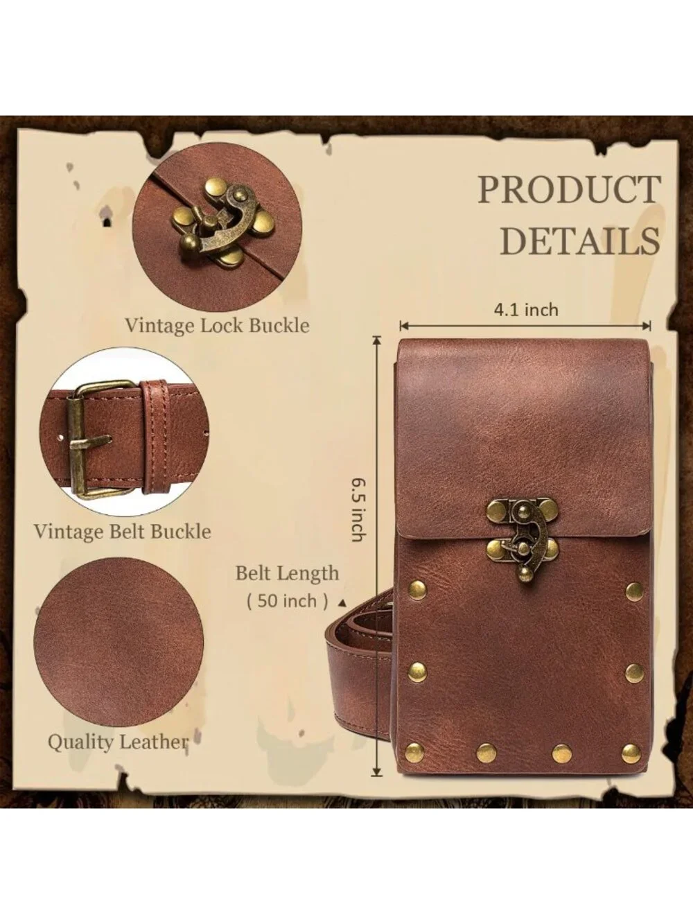 Medieval Corset Belt Pouch Fanny Pack Waist Bag for Phone & Costume Accessories